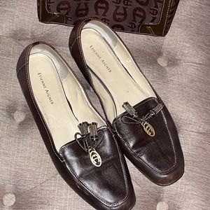 Etienne Aigner Vintage Leather Loafers and mini purse shoes size 11